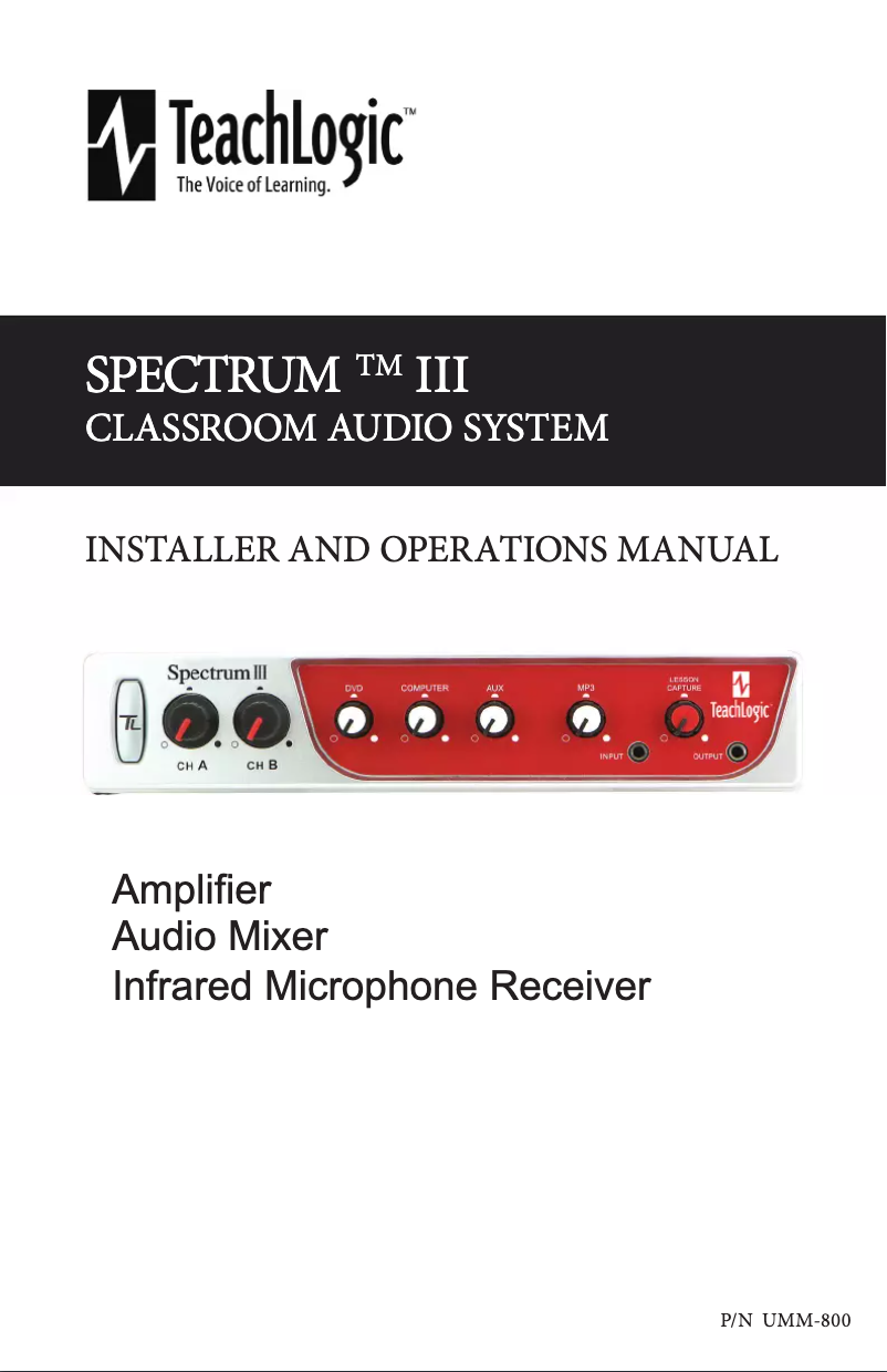 Image de la première page du manuel de l'appareil Spectrum III