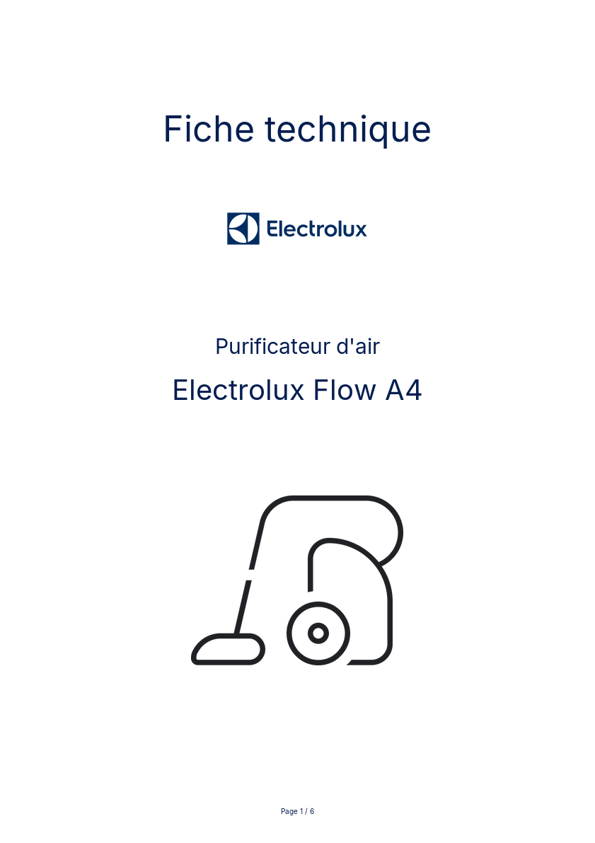 Page n°1 - Fiche technique Electrolux Flow A4