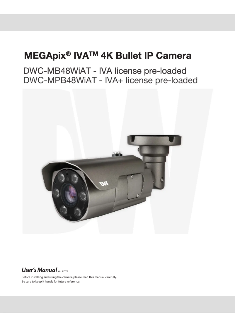 Page 1 de la notice Manuel utilisateur Digital Watchdog DWC-MPB48WIAT