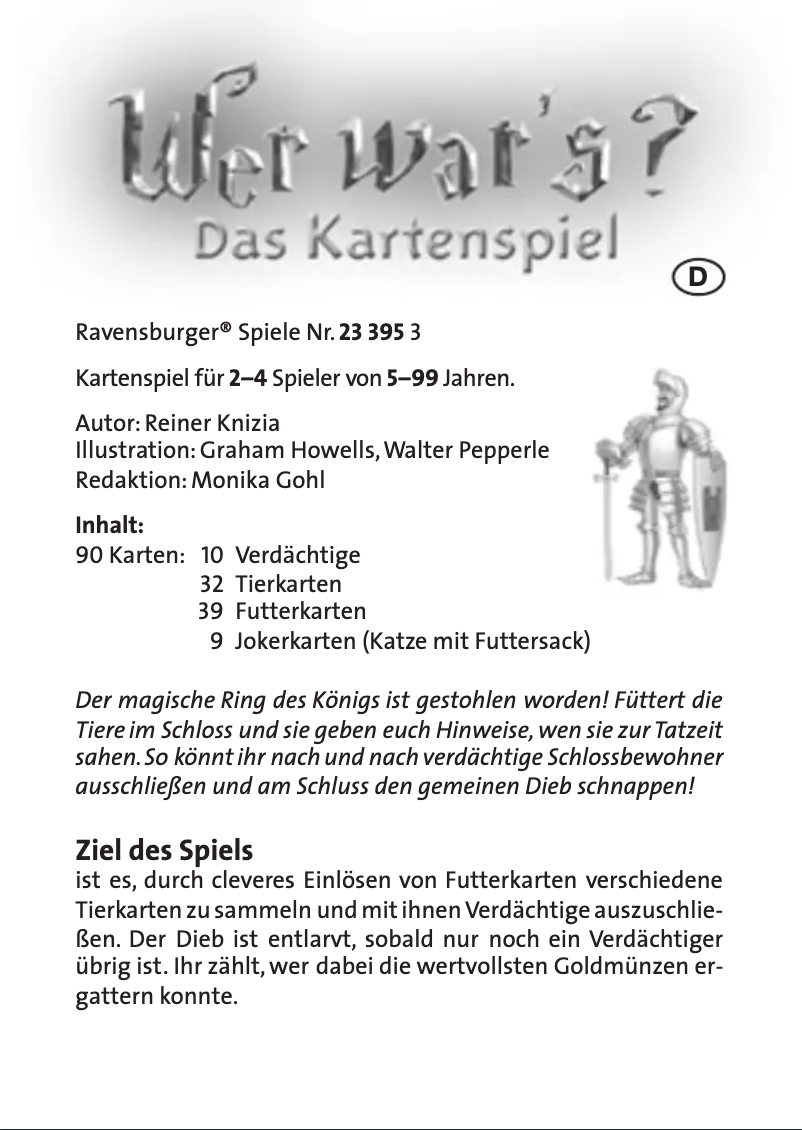 Image de la première page du manuel de l'appareil Wer war's?