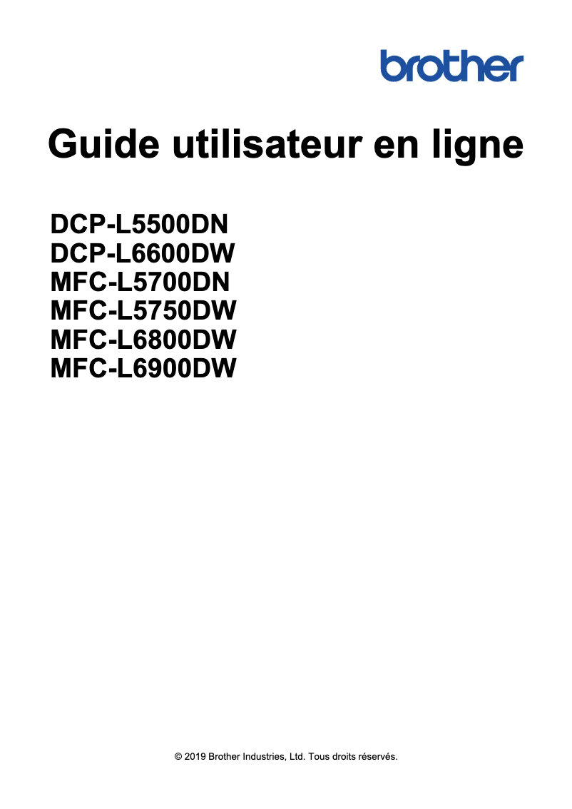 Page n°1 - Manuel utilisateur Brother DCP-L6600DW