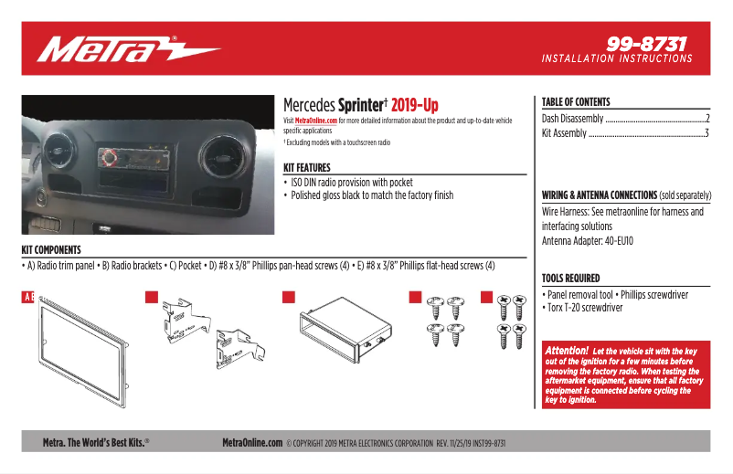 Image de la première page du manuel de l'appareil 99-8731