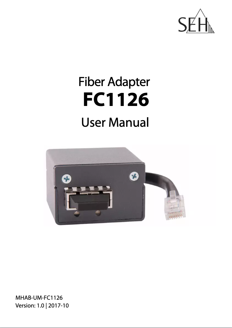 Page 1 de la notice Manuel utilisateur SEH FC1126