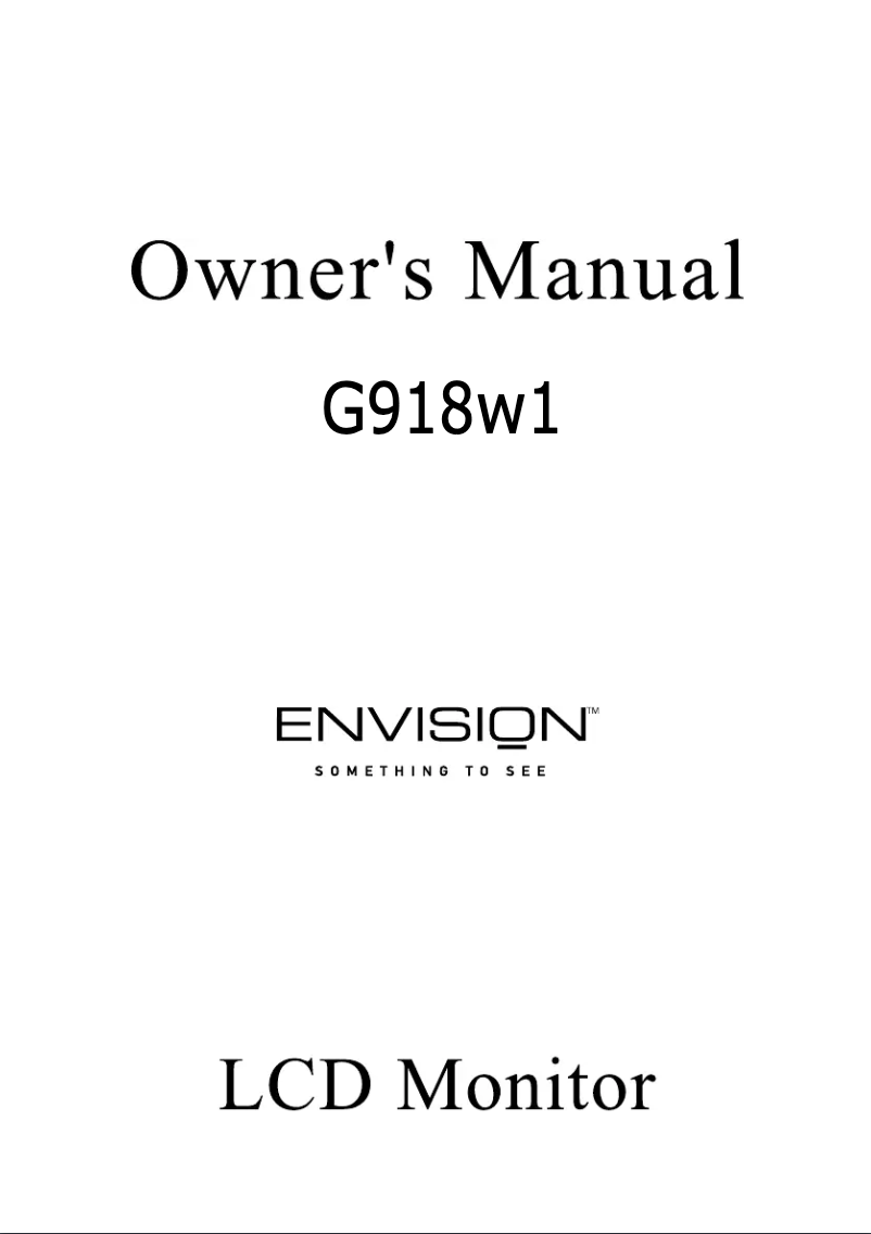 Page n°1 - Manuel utilisateur AOC G1981W