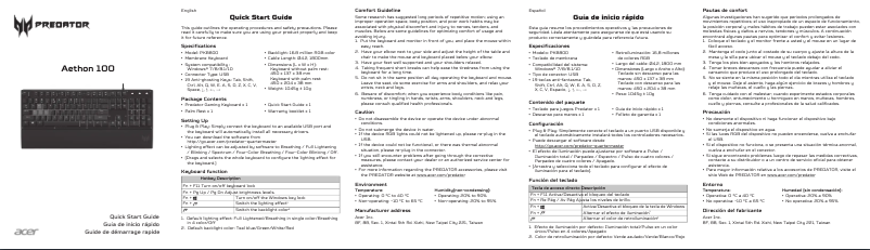 Página 1 del manual Manual de usuario Acer Predator Aethon 100