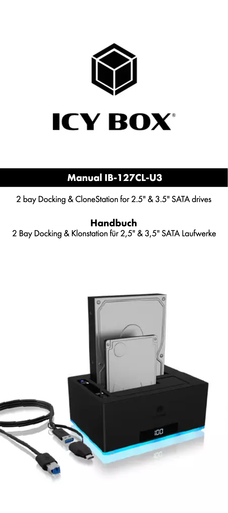 Page 1 de la notice Manuel utilisateur Raidsonic IB-127CL-U3