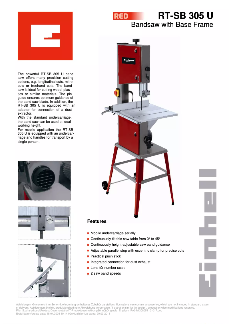 Image de la première page du manuel de l'appareil RT-SB 305 U