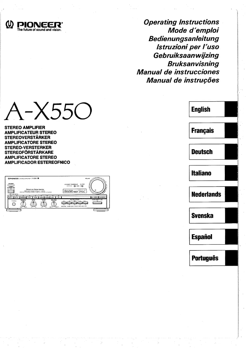 Image de la première page du manuel de l'appareil A-X550