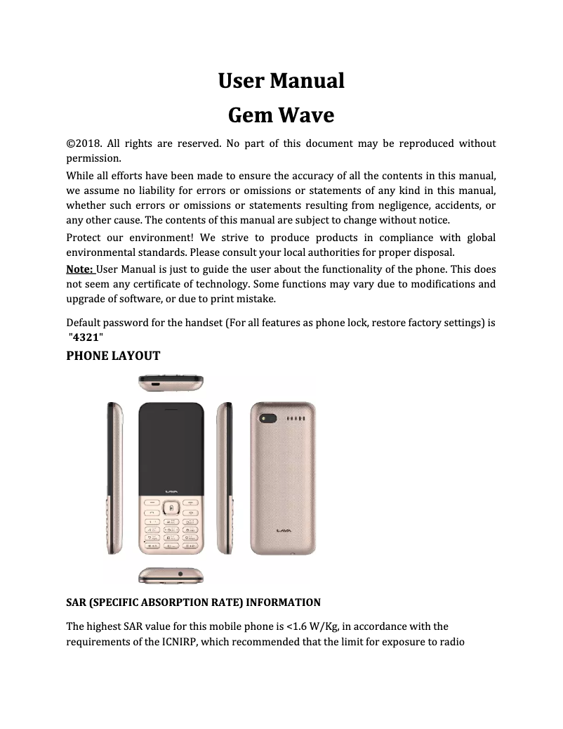 Page 1 de la notice Manuel utilisateur Lava Gem Wave