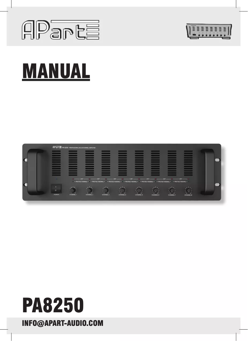 Image de la première page du manuel de l'appareil PA8250