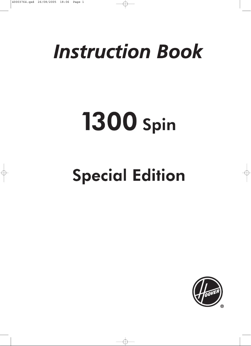 Page n°1 - Manuel utilisateur Hoover HPE 236-80