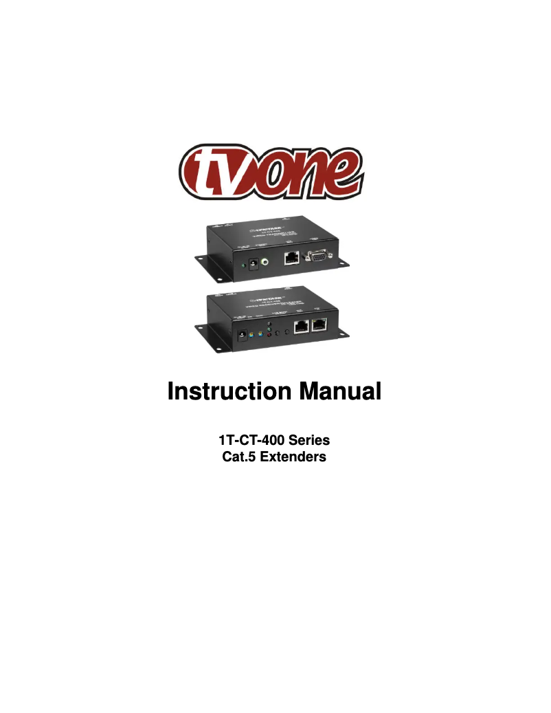 Page n°1 - Manuel utilisateur TV One 1T-CT-454