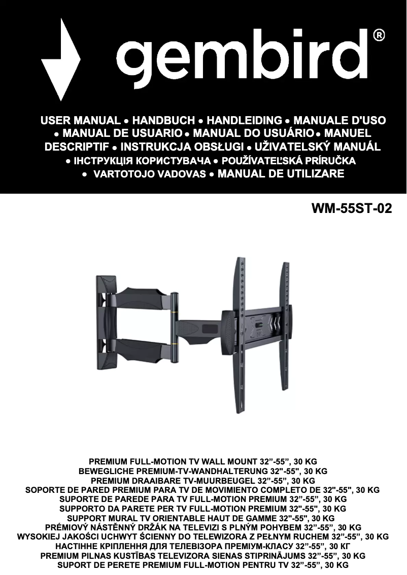 Page 1 de la notice Manuel utilisateur Gembird WM-55ST-02