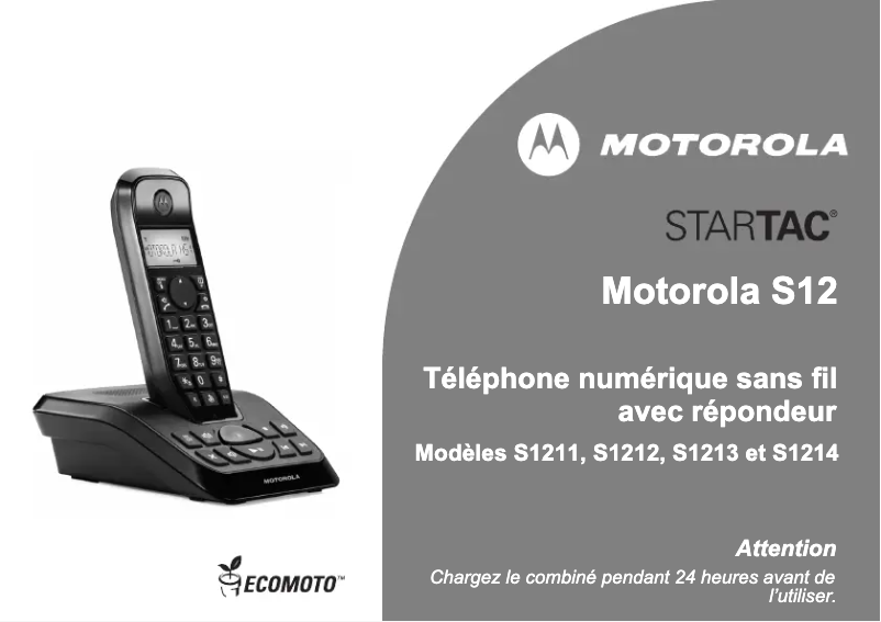 Page n°1 - Manuel utilisateur Motorola S1213