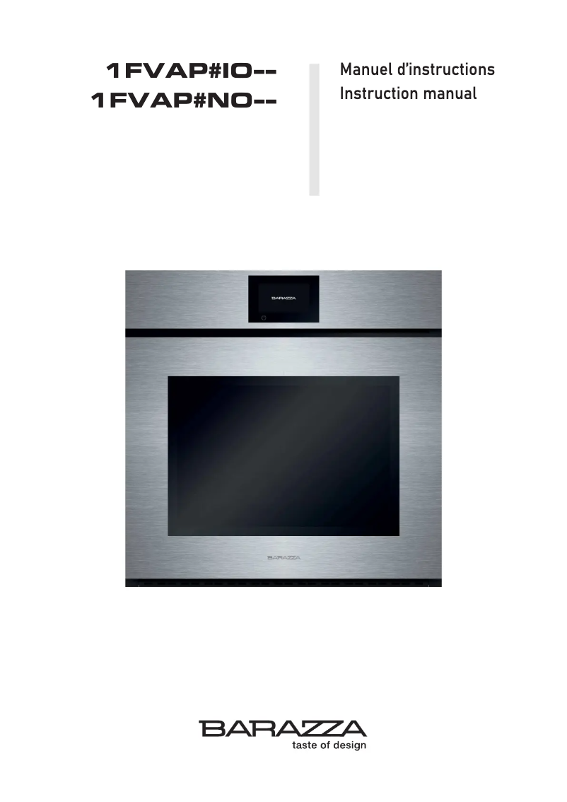 Page 1 de la notice Manuel utilisateur Barazza 1FVAPI