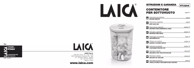 Page n°1 - Manuel utilisateur Laica VT3115