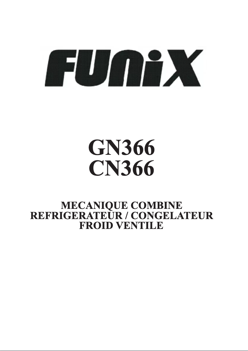 Page n°1 - Manuel utilisateur Funix GN366