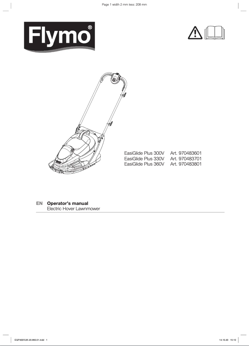 Página 1 del manual Manual de usuario Flymo EasiGlide Plus 360V