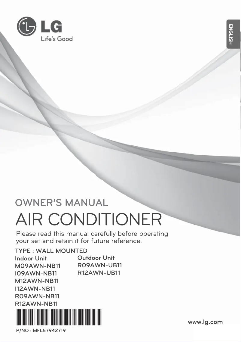 Page 1 de la notice Manuel utilisateur LG I12AWN-NB11