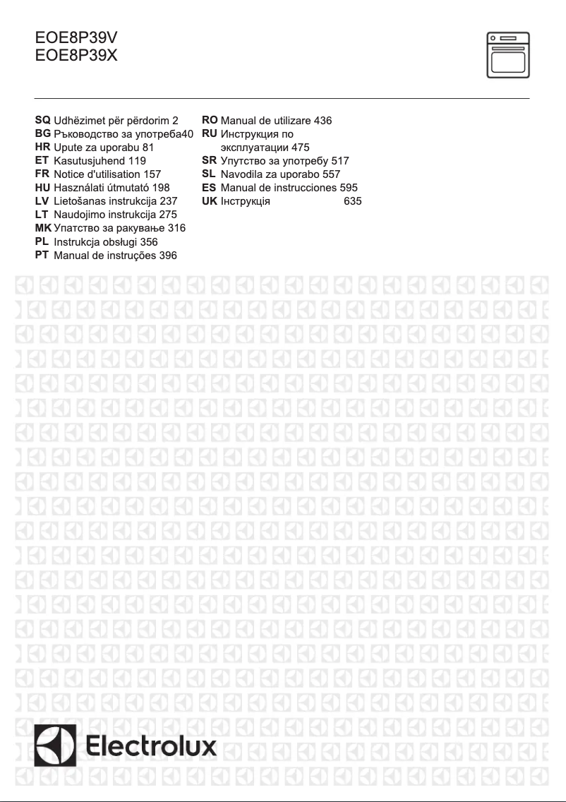 Page 1 de la notice Manuel utilisateur Electrolux EOE8P39V