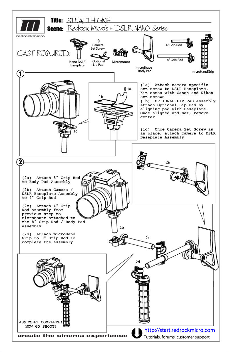 Page n°1 - Manuel utilisateur Redrock Micro Nano Stealth Grip