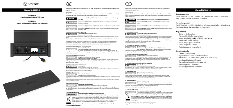 Page 1 de la notice Manuel utilisateur Icy Box IB-TS401-4