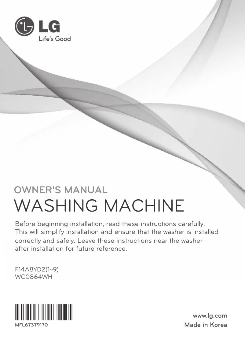 Page 1 de la notice Manuel utilisateur LG WC0864WH