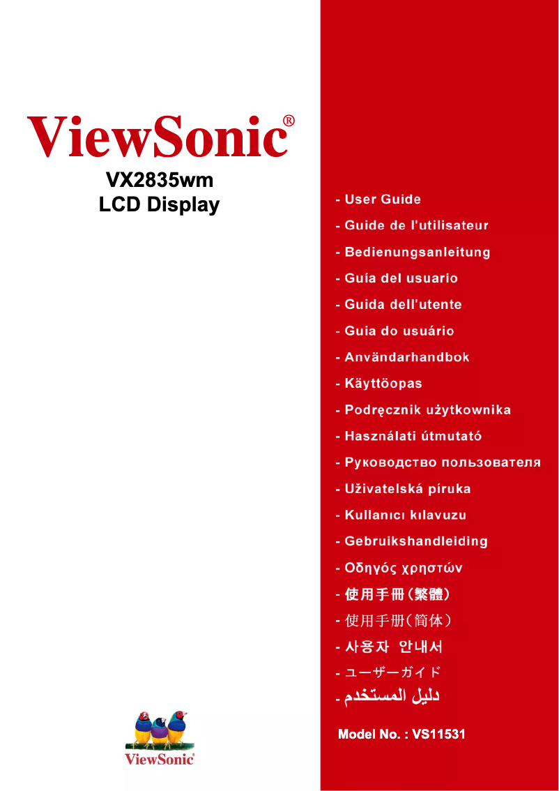 Page n°1 - Manuel utilisateur Viewsonic VX2835wm
