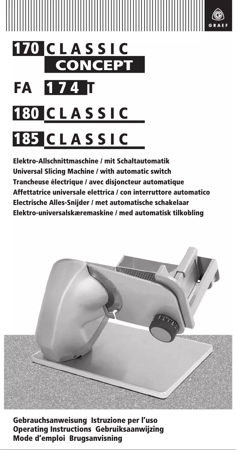 Page n°1 - Manuel utilisateur Graef 170 Classic