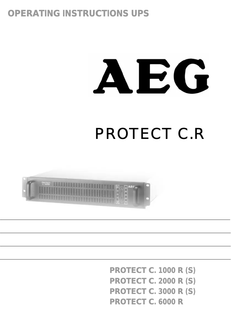 Image de la première page du manuel de l'appareil Protect C.R. 3000 S