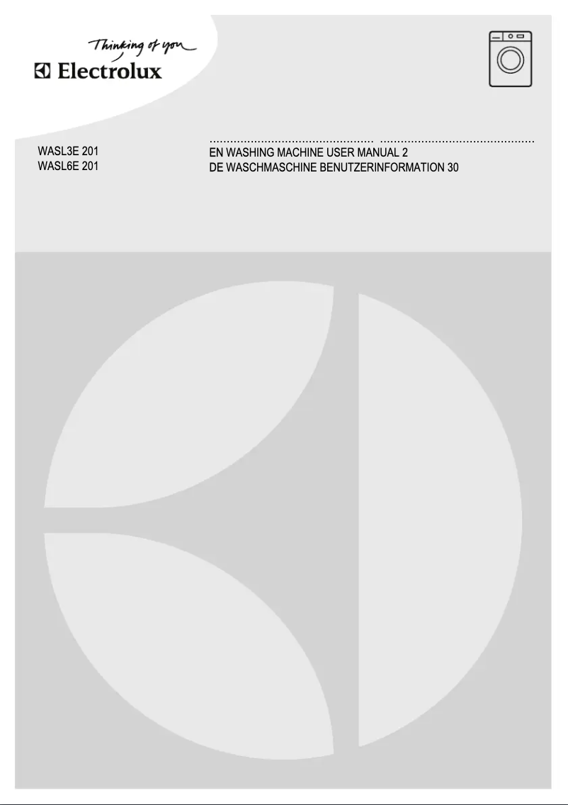 Page n°1 - Manuel utilisateur Electrolux WASL6E201