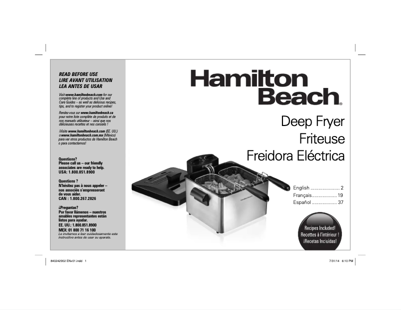 Page 1 de la notice Mode d'emploi Hamilton Beach 35034