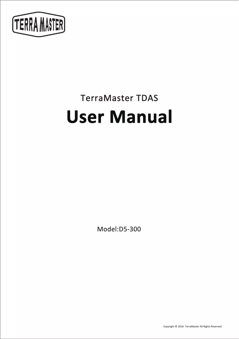Page n°1 - Manuel utilisateur TerraMaster D5-300