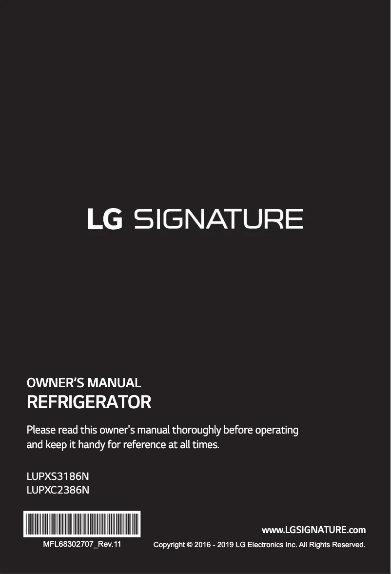 Page 1 de la notice Manuel utilisateur LG LUPXC2386N