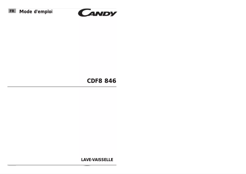 Page 1 de la notice Manuel utilisateur Candy CDF8 846-47