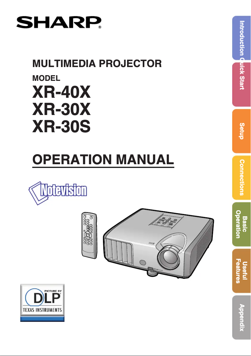Page n°1 - Manuel utilisateur Sharp XR-30S