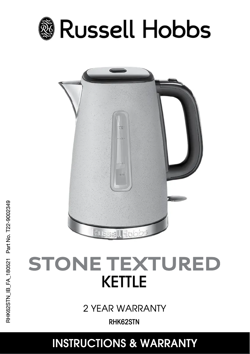 Page 1 de la notice Manuel utilisateur Russell Hobbs Stone Textured RHK62STN