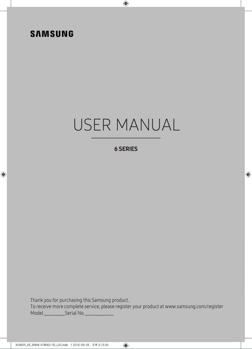 Page 1 de la notice Manuel utilisateur Samsung UE49KU6655U