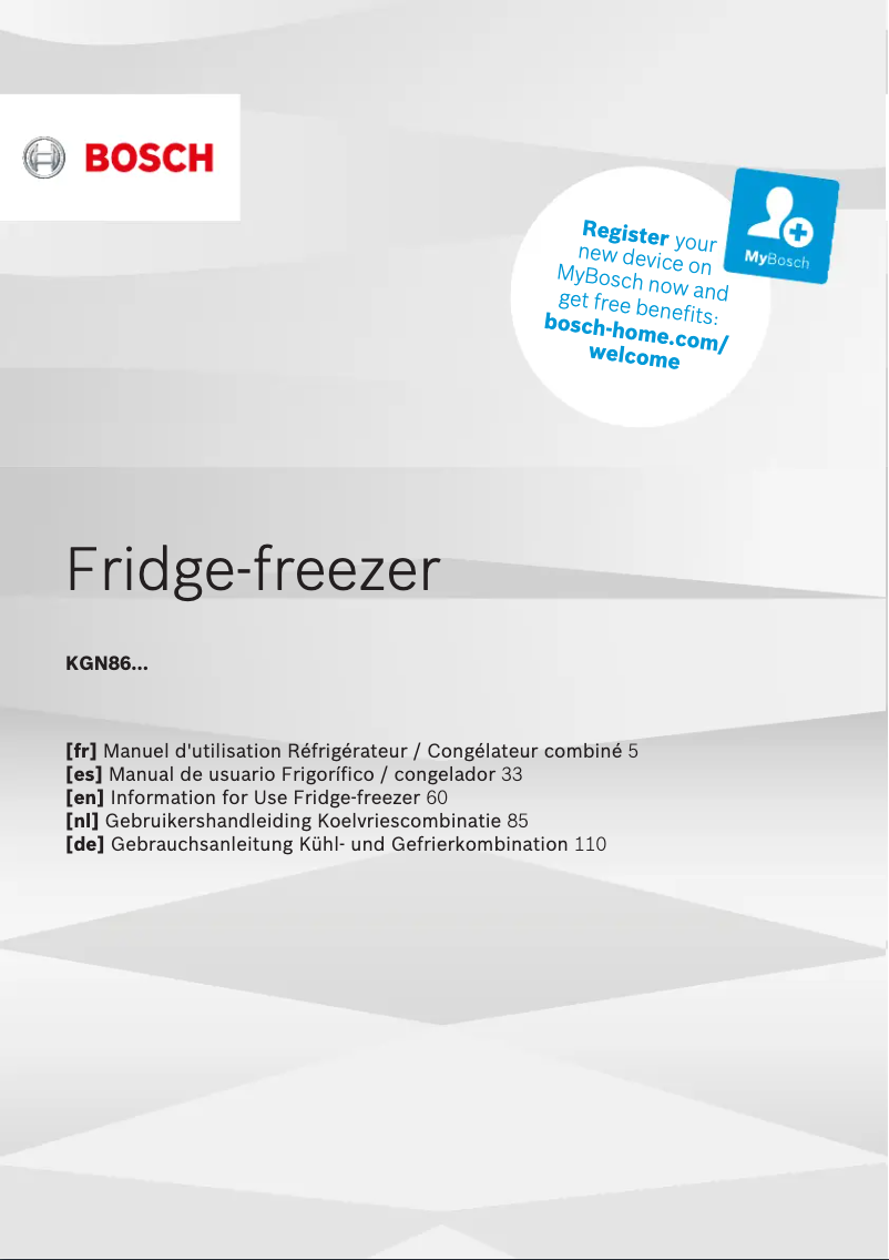 Image de la première page du manuel de l'appareil KGN86VIEA