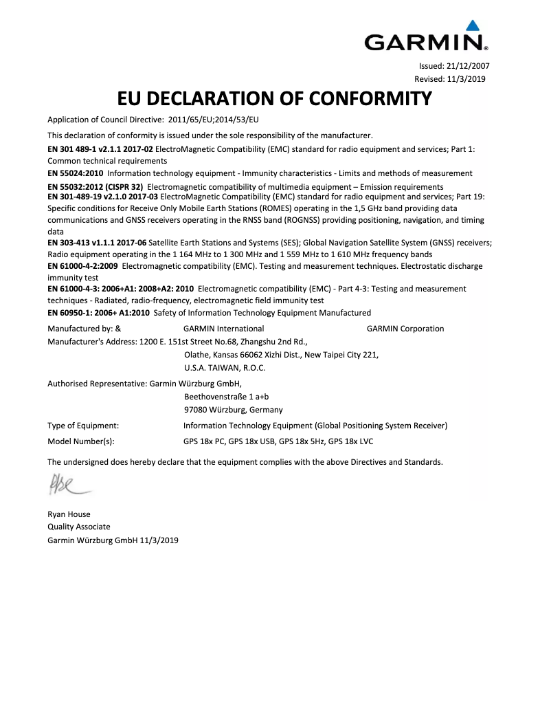 Página 1 del manual Manual de instrucciones Garmin GPS 18x PC