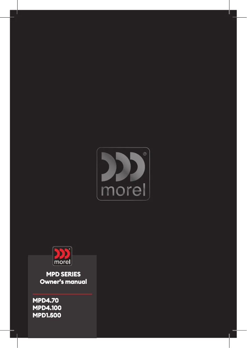 Page n°1 - Manuel utilisateur Morel MPD4.70
