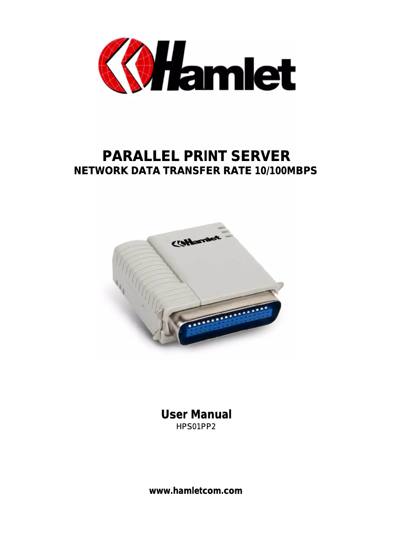 Page n°1 - Manuel utilisateur Hamlet HPS01PP2