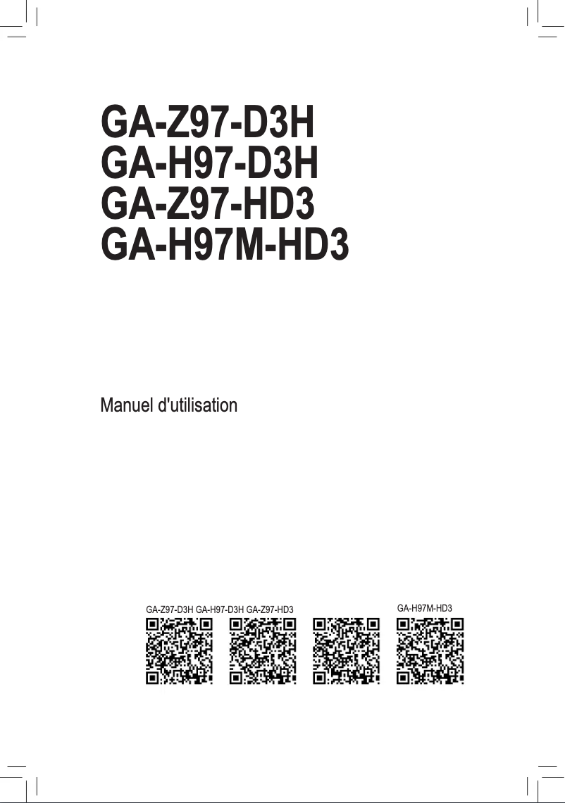 Image de la première page du manuel de l'appareil GA-Z97-D3H