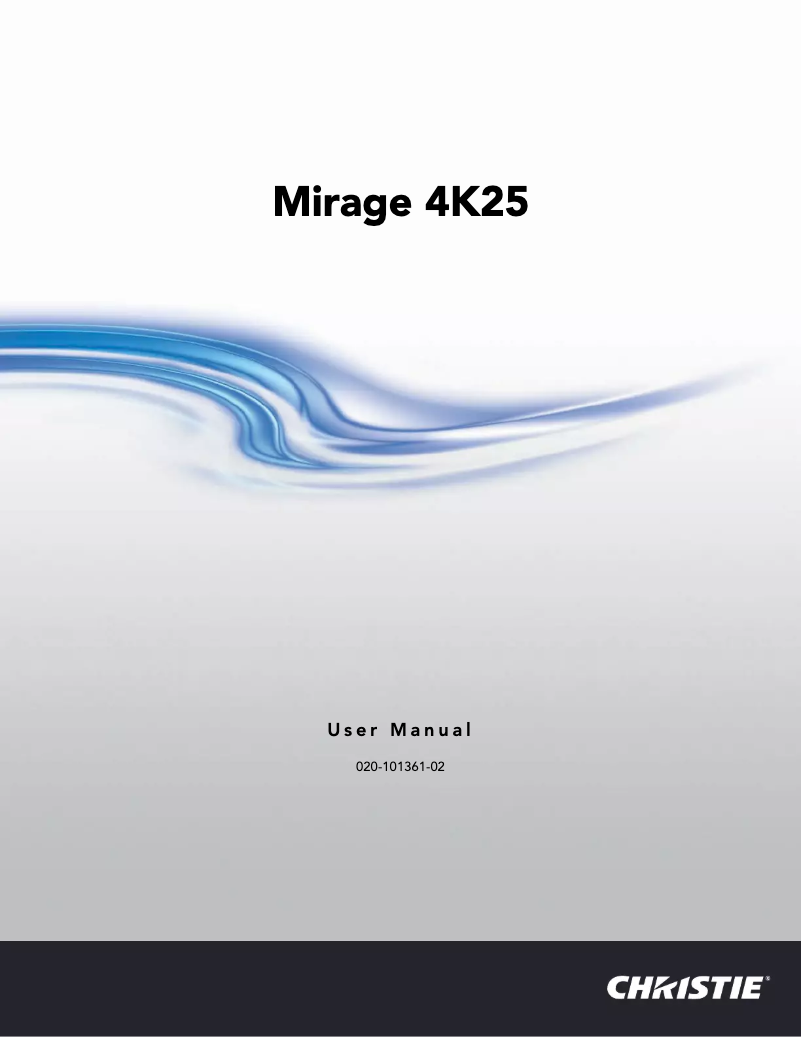 Page n°1 - Manuel utilisateur Christie Mirage 4K25