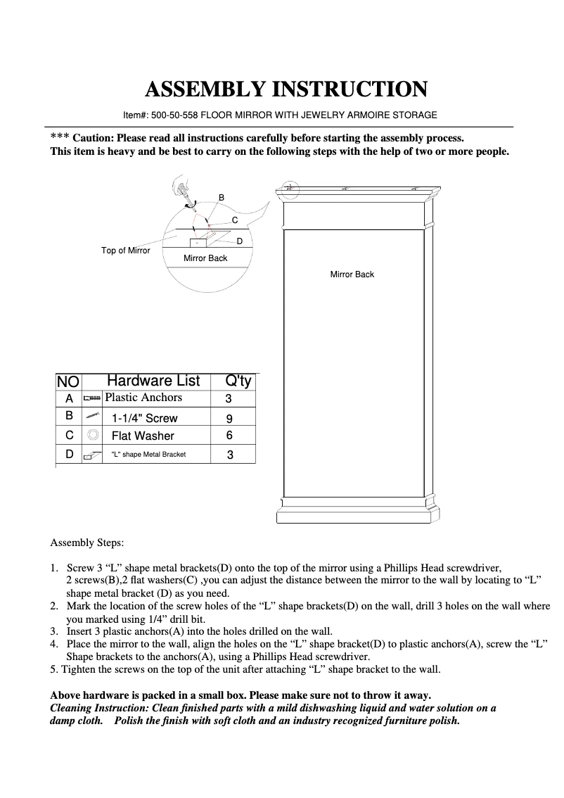 Page 1 de la notice Manuel utilisateur Hooker 500-50-558