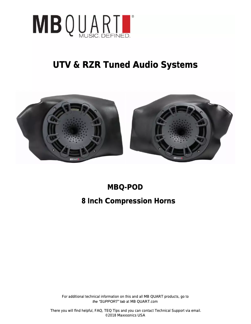 Page 1 de la notice Manuel utilisateur MB Quart MBQ-STG2-BT