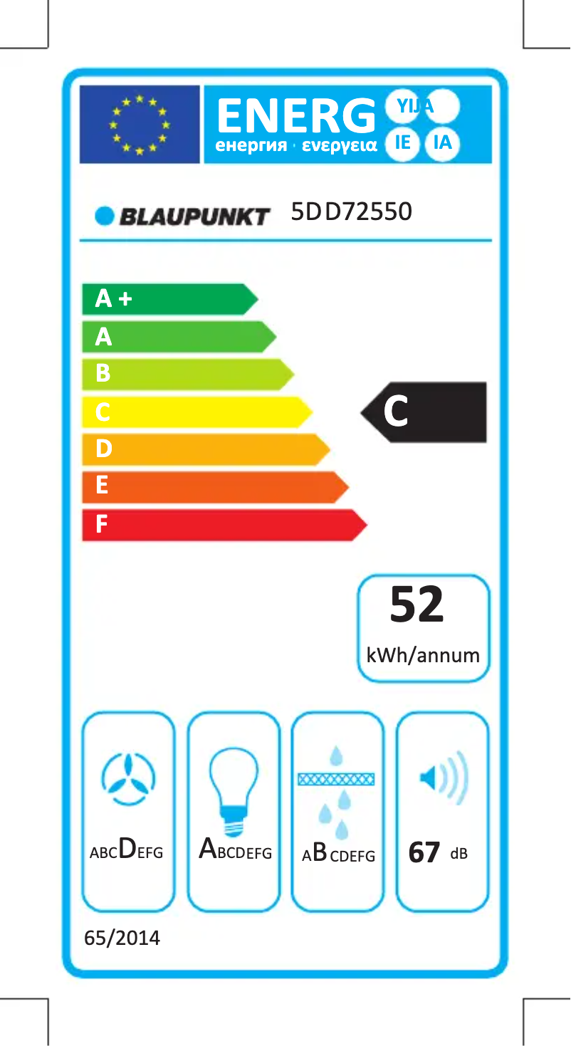 Página 1 del manual Etiqueta energética Blaupunkt 5DD72550