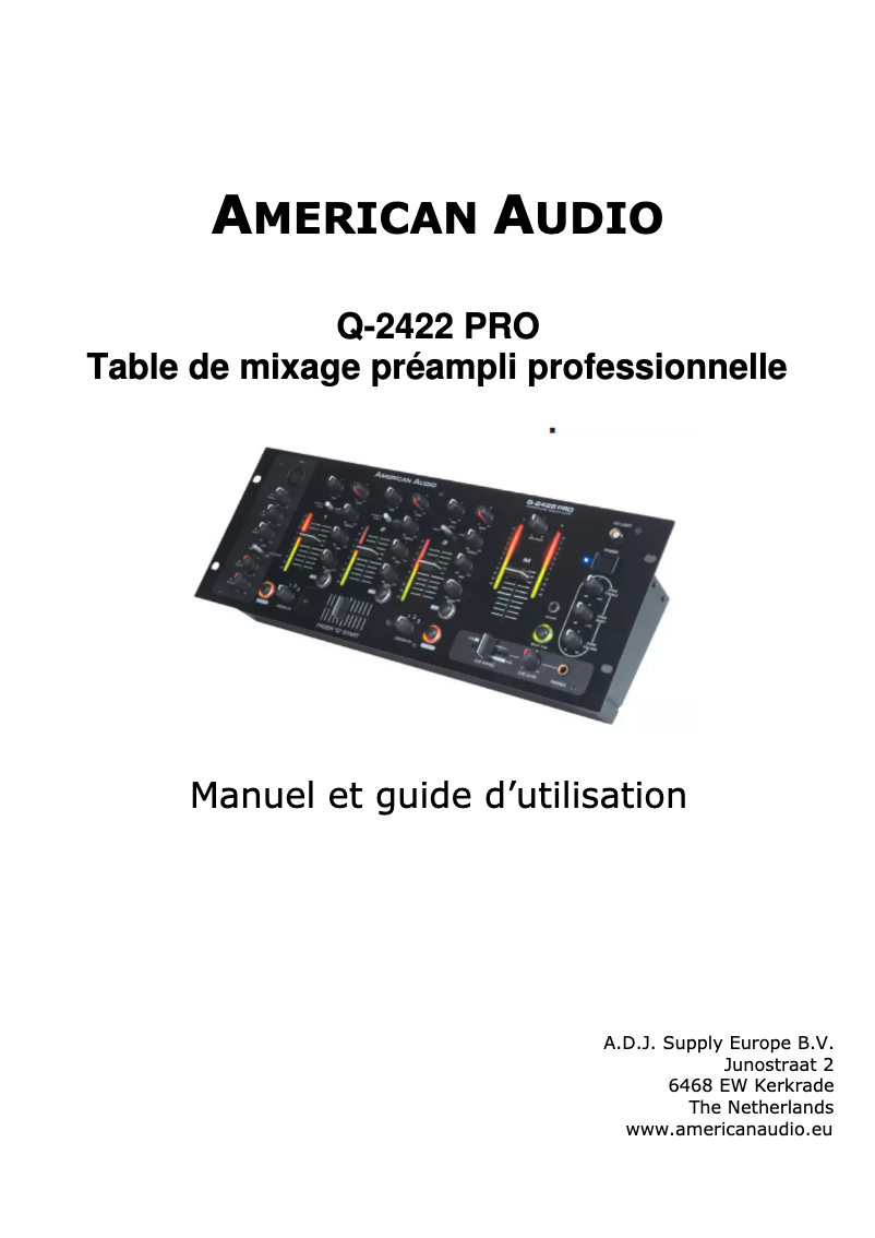 Page n°1 - Manuel utilisateur American Audio Q-2422 Pro