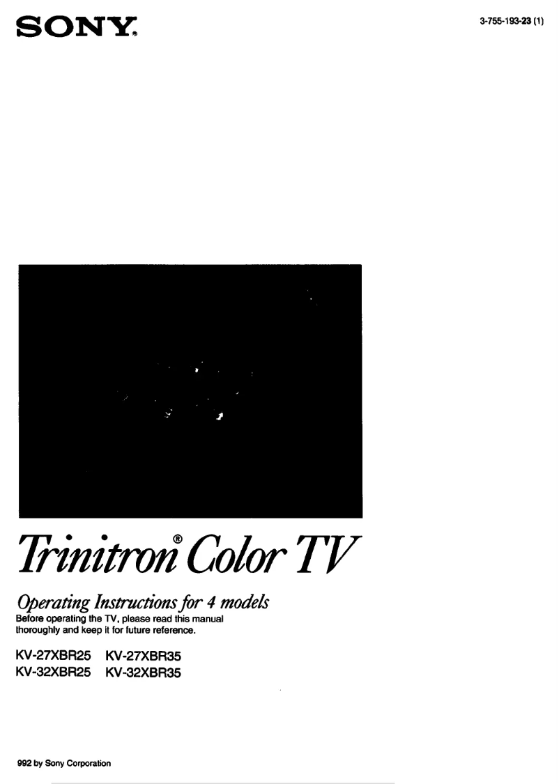 Image de la première page du manuel de l'appareil KV-32XBR25