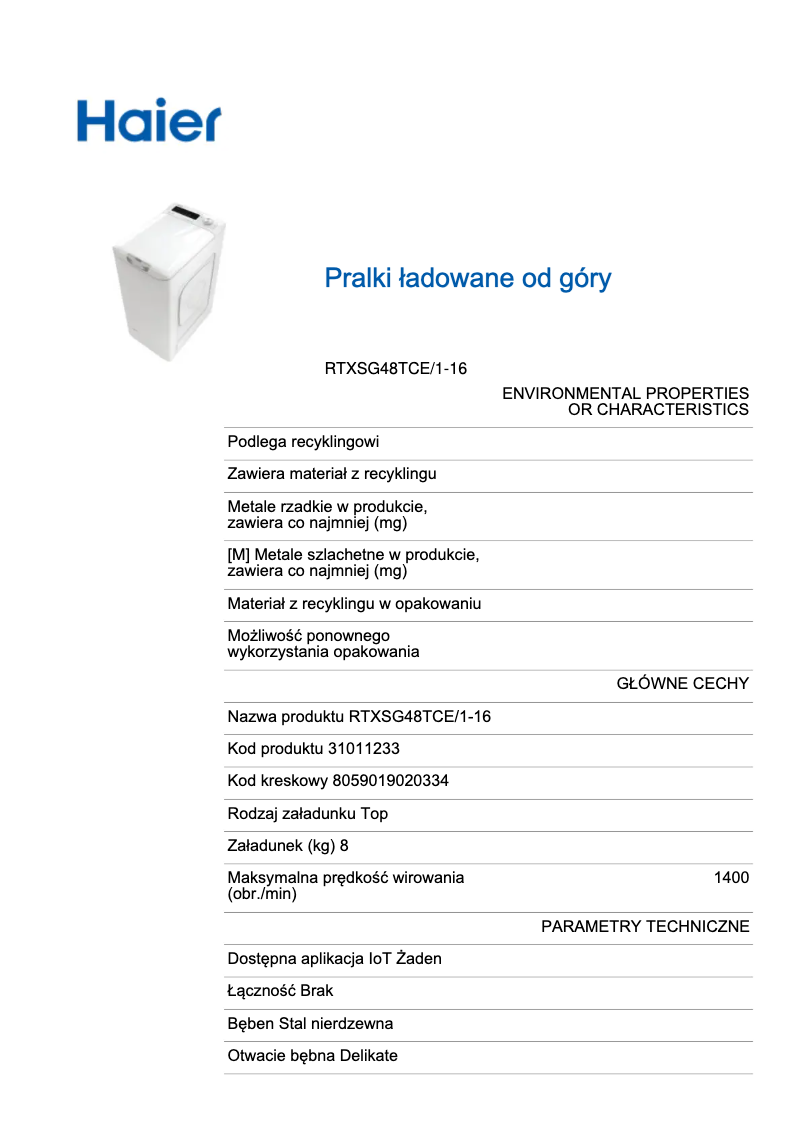 Image de la première page du manuel de l'appareil RTXSG48TCE/1-16